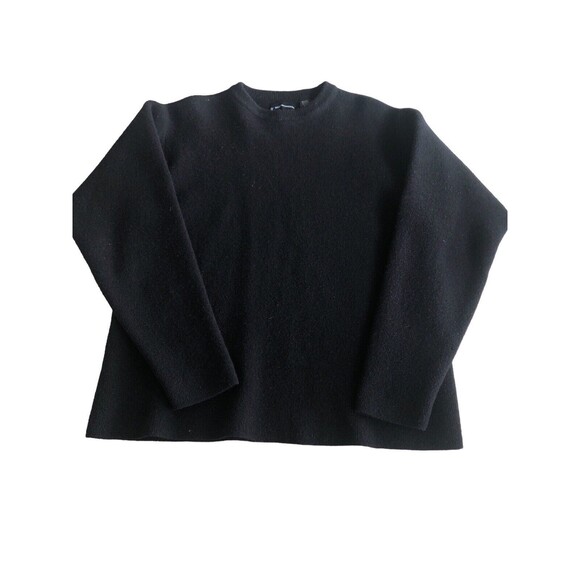 Boston Traders Crew‎ Neck Soft Slub Pullover Sweater Black, Size M Wool/Nylon - Picture 1 of 6